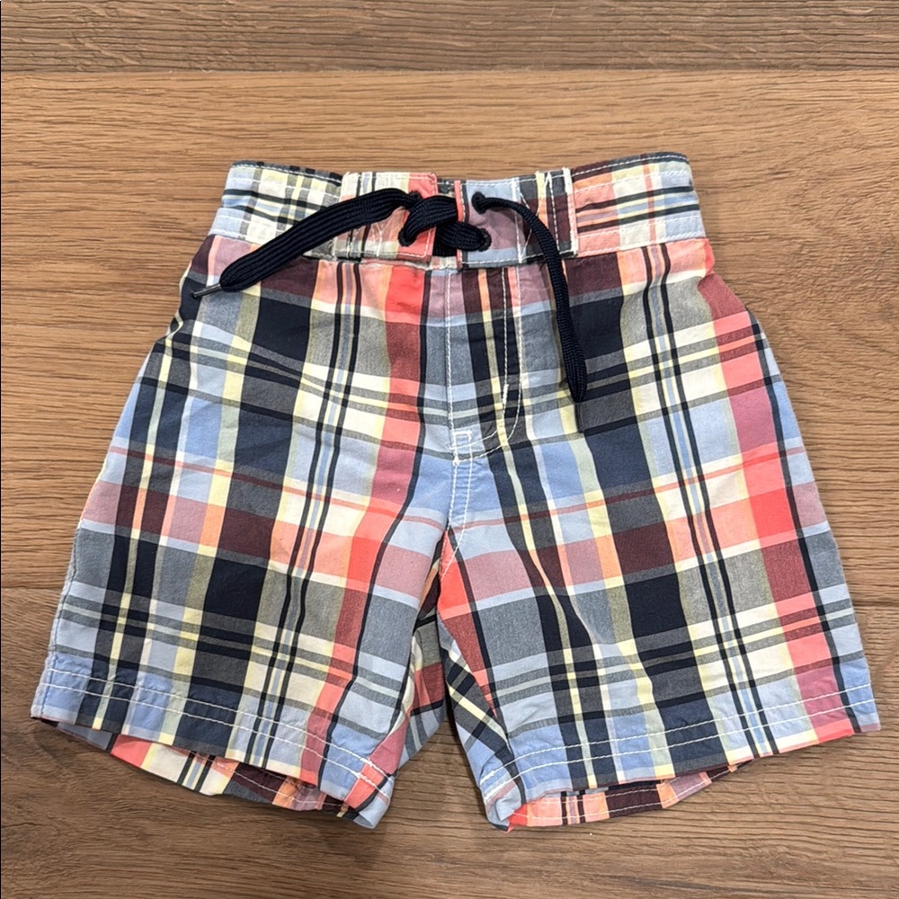 Janie and Jack Plaid Swim Trunks